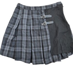 Hot Topic Skirt Womens Size M Plaid Goth Punk Rock Metal Mini 90s Y2K Gray Black